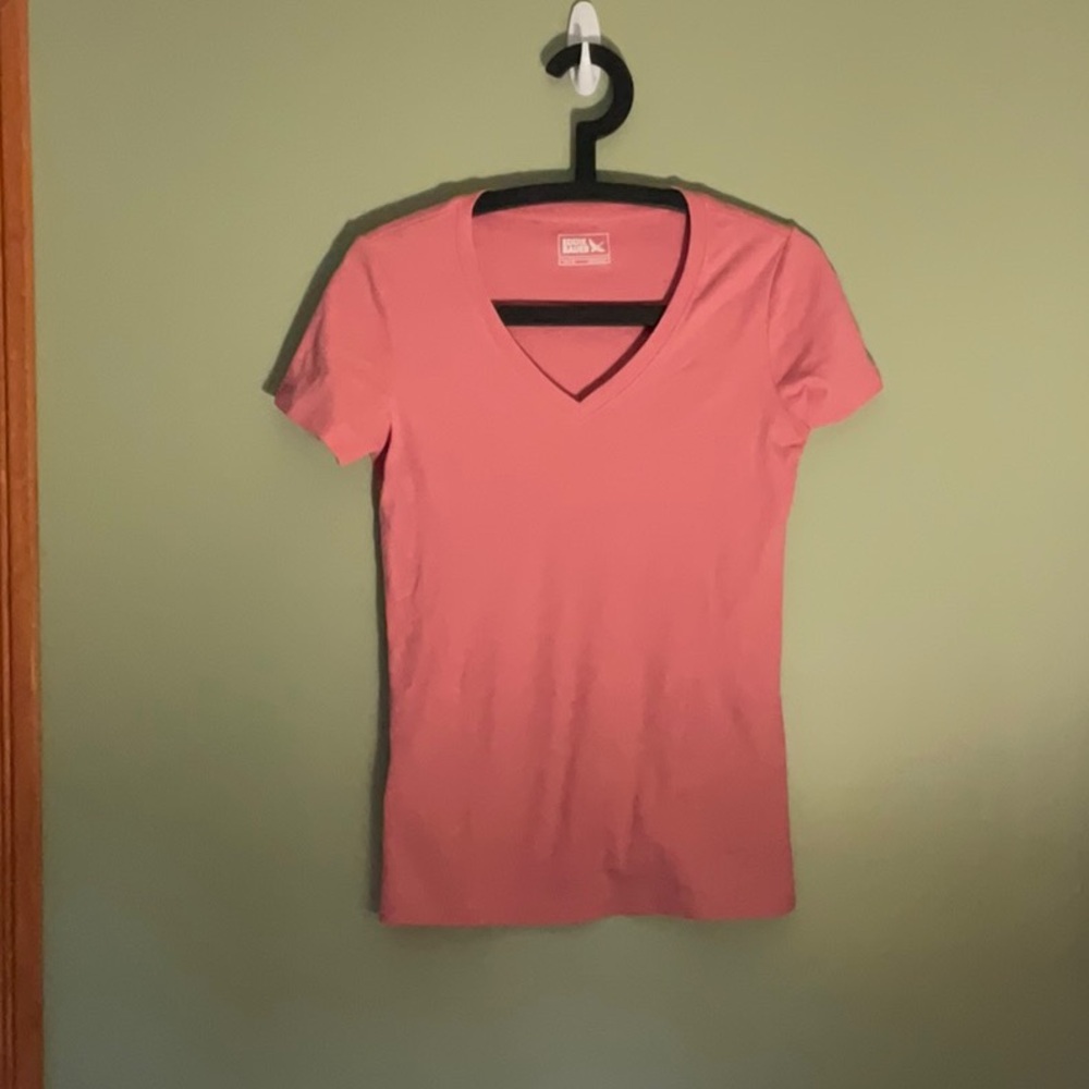 Eddie Bauer Pink V-Neck Short Sleeve Tee